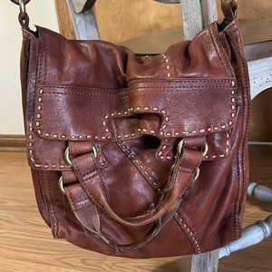 Lucky brand 100% leather purse, messenger bag/purse, womens leather bag, brown